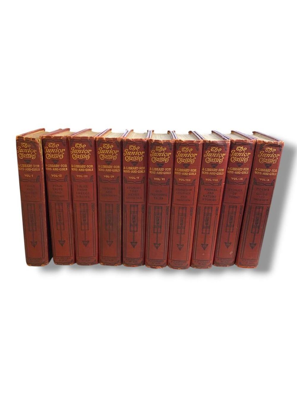 The Junior Classics A Library for Boys and Girls Lot of 10 Volumes 1918 Collier